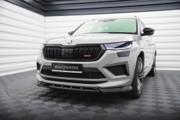 Cup Spoilerlippe Front Ansatz V.1 für Skoda Kodiaq RS Mk1 FL schwarz Hochglanz