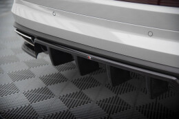 Mittlerer Cup Diffusor Heck Ansatz DTM Look für Skoda Kodiaq RS Mk1 Facelift schwarz Hochglanz