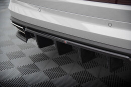 Mittlerer Cup Diffusor Heck Ansatz DTM Look passend für Skoda Kodiaq RS Mk1 / Mk1 Facelift schwarz Hochglanz