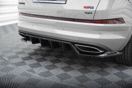 Mittlerer Cup Diffusor Heck Ansatz DTM Look passend für Skoda Kodiaq RS Mk1 / Mk1 Facelift schwarz Hochglanz
