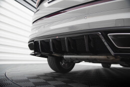 Mittlerer Cup Diffusor Heck Ansatz DTM Look passend für Skoda Kodiaq RS Mk1 / Mk1 Facelift schwarz Hochglanz
