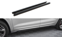 Seitenschweller Ansatz Cup Leisten für Skoda Kodiaq RS Mk1 Facelift schwarz Hochglanz