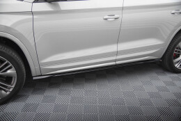 Seitenschweller Ansatz Cup Leisten passend für Skoda Kodiaq RS Mk1 / Mk1 Facelift schwarz Hochglanz