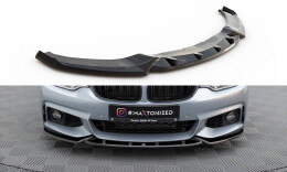 Cup Spoilerlippe Front Ansatz V.3 für BMW 4er Coupe / Gran Coupe / Cabrio M-Paket F32 / F36 / F33 schwarz Hochglanz