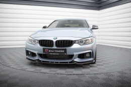 Cup Spoilerlippe Front Ansatz V.3 passend für BMW 4er Coupe / Gran Coupe / Cabrio M-Paket F32 / F36 / F33 schwarz Hochglanz