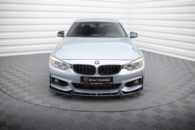 Cup Spoilerlippe Front Ansatz V.4 passend für BMW 4er Coupe / Gran Coupe / Cabrio M-Paket F32 / F36 / F33 schwarz Hochglanz