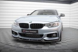 Cup Spoilerlippe Front Ansatz V.4 passend für BMW 4er Coupe / Gran Coupe / Cabrio M-Paket F32 / F36 / F33 schwarz Hochglanz