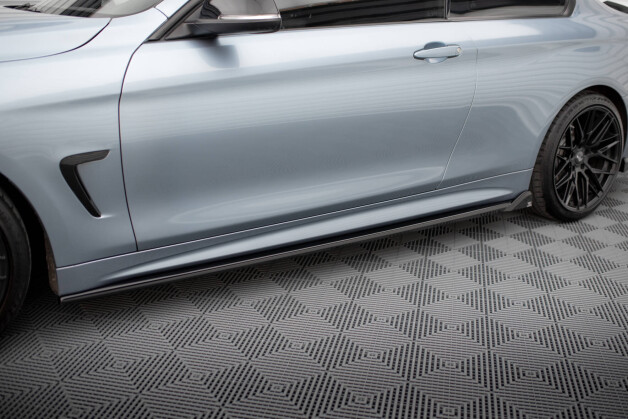 Seitenschweller Ansatz Cup Leisten V.2 passend für BMW 4er Coupe / Gran Coupe / Cabrio M-Paket F32 / F36 / F33 schwarz Hochglanz