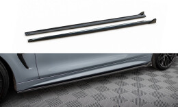 Seitenschweller Ansatz Cup Leisten V.2 für BMW 4er Coupe M-Paket F32 schwarz Hochglanz