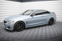Seitenschweller Ansatz Cup Leisten V.2 passend für BMW 4er Coupe / Gran Coupe / Cabrio M-Paket F32 / F36 / F33 schwarz Hochglanz