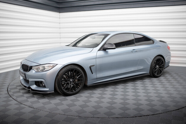 Seitenschweller Ansatz Cup Leisten V.3 passend für BMW 4er Coupe / Gran Coupe / Cabrio M-Paket F32 / F36 / F33 schwarz Hochglanz