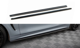 Seitenschweller Ansatz Cup Leisten V.3 für BMW 4er Coupe M-Paket F32 schwarz Hochglanz