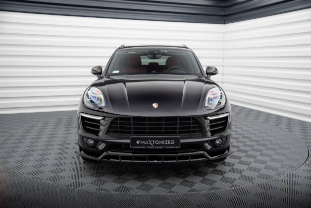 Cup Spoilerlippe Front Ansatz V.3 passend für Porsche Macan Mk1 schwarz Hochglanz
