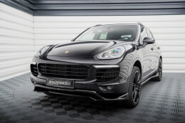 Cup Spoilerlippe Front Ansatz für Porsche Cayenne Mk2 FL schwarz Hochglanz