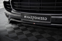 Cup Spoilerlippe Front Ansatz passend für Porsche Cayenne Mk2 Facelift schwarz Hochglanz