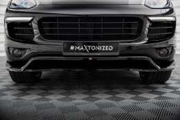 Cup Spoilerlippe Front Ansatz passend für Porsche Cayenne Mk2 Facelift schwarz Hochglanz