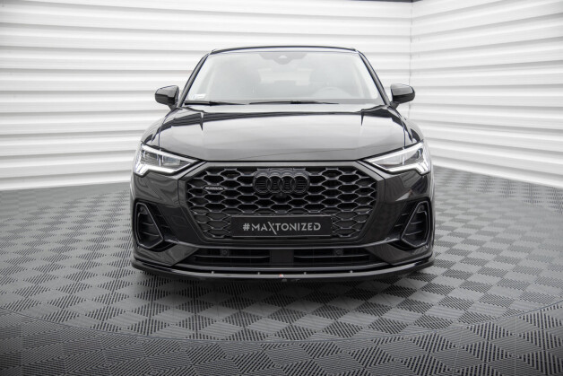Cup Spoilerlippe Front Ansatz V.1 passend für Audi Q3 Sportback F3 schwarz Hochglanz