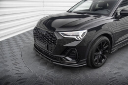 Street+ Spoilerlippe Front Ansatz V.1 passend für Audi Q3 Sportback F3 schwarz Hochglanz
