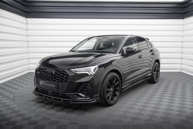 Cup Spoilerlippe Front Ansatz V.2 passend für Audi Q3 Sportback F3 schwarz Hochglanz