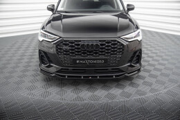 Cup Spoilerlippe Front Ansatz V.2 passend für Audi Q3 Sportback F3 schwarz Hochglanz