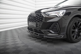 Cup Spoilerlippe Front Ansatz V.2 passend für Audi Q3 Sportback F3 schwarz Hochglanz