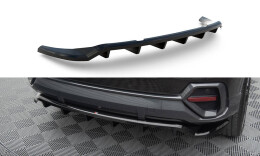 Mittlerer Cup Diffusor Heck Ansatz DTM Look passend für Audi Q3 Sportback F3 schwarz Hochglanz