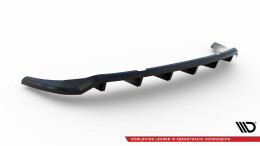 Mittlerer Cup Diffusor Heck Ansatz DTM Look passend für Audi Q3 Sportback F3 schwarz Hochglanz
