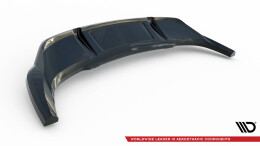 Mittlerer Cup Diffusor Heck Ansatz DTM Look passend für Audi Q3 Sportback F3 schwarz Hochglanz