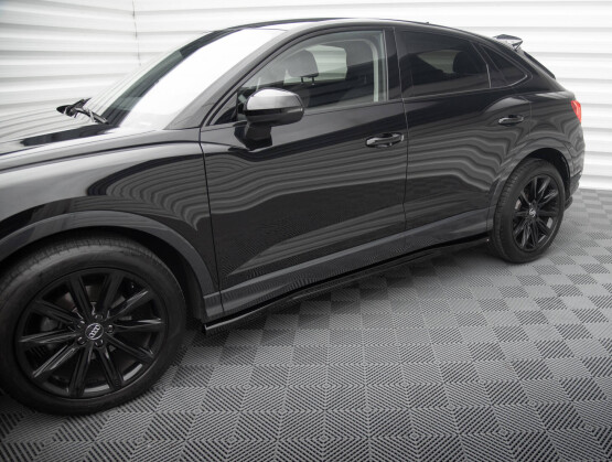 Seitenschweller Ansatz Cup Leisten passend für Audi Q3 Sportback F3 schwarz Hochglanz