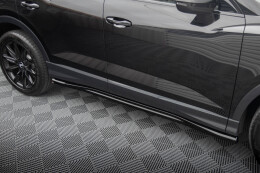 Seitenschweller Ansatz Cup Leisten für Audi Q3 Sportback F3 schwarz Hochglanz
