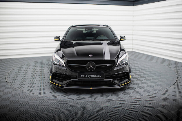 Cup Spoilerlippe Front Ansatz V.3 passend für Mercedes-AMG CLA 45 Aero C117 Facelift schwarz Hochglanz