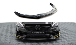 Cup Spoilerlippe Front Ansatz V.3 passend für Mercedes-AMG CLA 45 Aero C117 Facelift schwarz Hochglanz