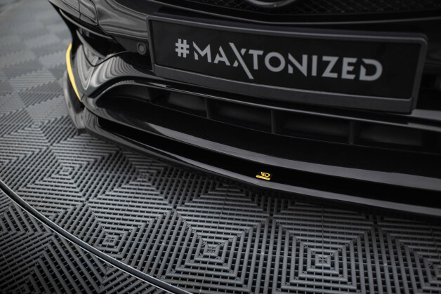 Cup Spoilerlippe Front Ansatz V.4 passend für Mercedes-AMG CLA 45 Aero C117 Facelift schwarz Hochglanz