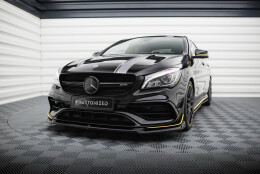 Street+ Spoilerlippe Front Ansatz V.4 passend für Mercedes-AMG CLA 45 Aero C117 FL schwarz Hochglanz