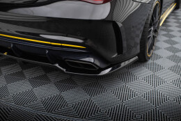 Mittlerer Cup Diffusor Heck Ansatz DTM Look passend für Mercedes-AMG CLA 45 C117 Facelift schwarz Hochglanz