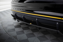 Mittlerer Cup Diffusor Heck Ansatz DTM Look passend für Mercedes-AMG CLA 45 C117 Facelift schwarz Hochglanz