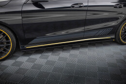 Seitenschweller Ansatz Cup Leisten passend für Mercedes-AMG CLA 45 C117 Facelift schwarz Hochglanz