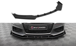 Street Pro Cup Spoilerlippe Front Ansatz für Audi TT S / S-Line 8S SCHWARZ+ HOCHGLANZ FLAPS