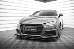 Street Pro Cup Spoilerlippe Front Ansatz passend für Audi TT S / S-Line 8S SCHWARZ+ HOCHGLANZ FLAPS