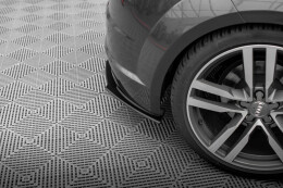 Street Pro Heck Ansatz Flaps Diffusor für Audi TT S-Line 8S SCHWARZ