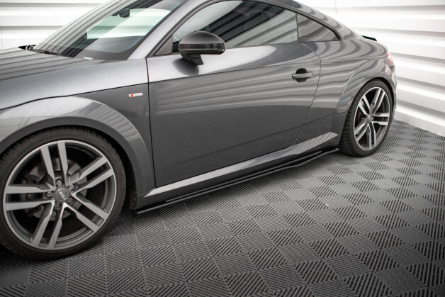Street Pro Seitenschweller Ansatz Cup Leisten passend für Audi TT S / S-Line 8S SCHWARZ