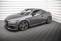 Street Pro Seitenschweller Ansatz Cup Leisten passend für Audi TT S / S-Line 8S SCHWARZ