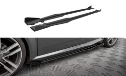 Street Pro Seitenschweller Ansatz Cup Leisten für Audi TT S / S-Line 8S SCHWARZ+ HOCHGLANZ FLAPS