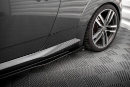 Street Pro Seitenschweller Ansatz Cup Leisten für Audi TT S / S-Line 8S SCHWARZ+ HOCHGLANZ FLAPS