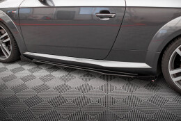 Street Pro Seitenschweller Ansatz Cup Leisten passend für Audi TT S / S-Line 8S SCHWARZ+ HOCHGLANZ FLAPS