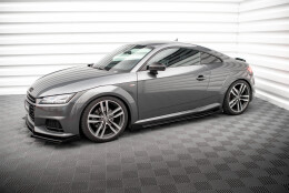 Street Pro Seitenschweller Ansatz Cup Leisten passend für Audi TT S / S-Line 8S SCHWARZ+ HOCHGLANZ FLAPS