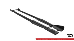Street Pro Seitenschweller Ansatz Cup Leisten passend für Audi TT S / S-Line 8S SCHWARZ+ HOCHGLANZ FLAPS