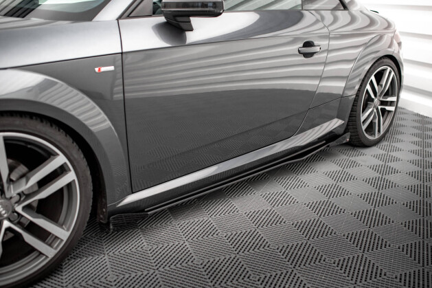 Street Pro Seitenschweller Ansatz Cup Leisten für Audi TT S / S-Line 8S ROT+ HOCHGLANZ FLAPS