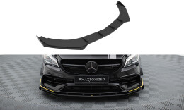 Street Pro Cup Spoilerlippe Front Ansatz + Flaps für Mercedes-AMG CLA 45 Aero C117 Facelift schwarz Hochglanz