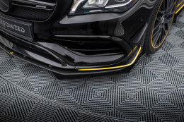 Street Pro Cup Spoilerlippe Front Ansatz für Mercedes-AMG CLA 45 Aero C117 Facelift SCHWARZ+ HOCHGLANZ FLAPS